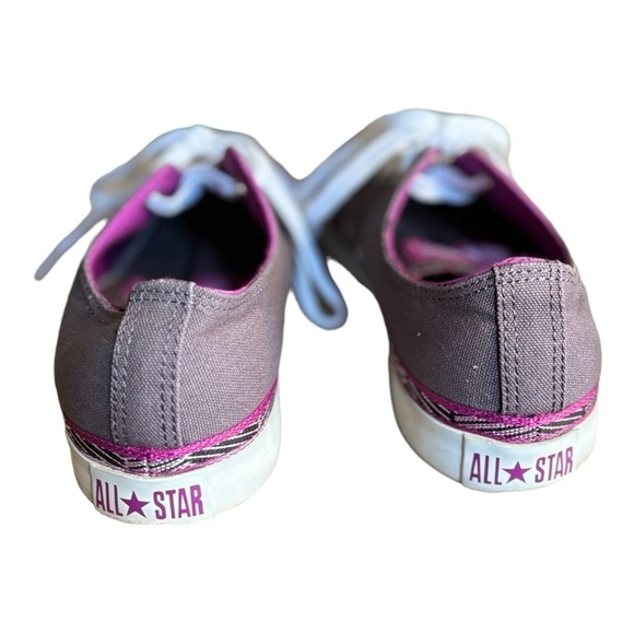 Converse Gray and Fuchsia Low Top Sneakers Size 8 Ladies Gray & Purple Sneakers - Picture 11 of 14